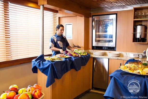 Buffet aboard Galapagos Aggressor III Liveaboard