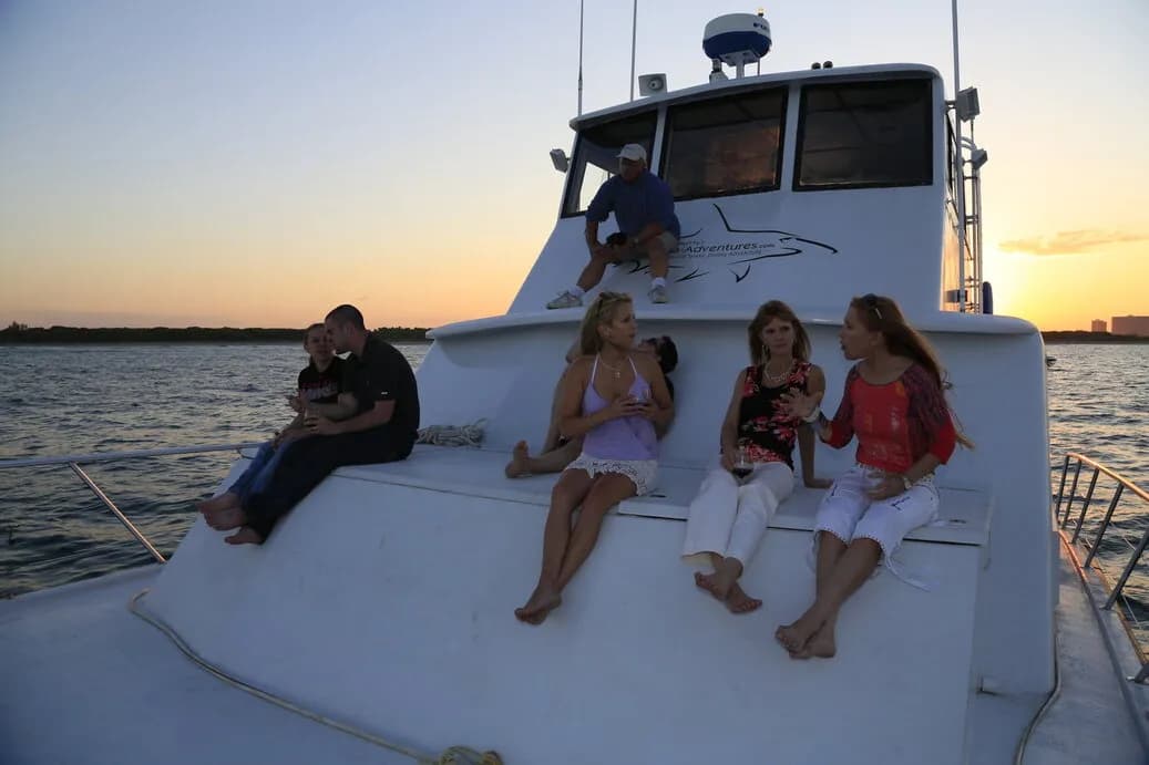 Guets lounging on the sundeck