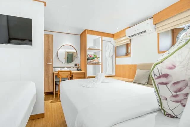 King bed with comfortable amenities