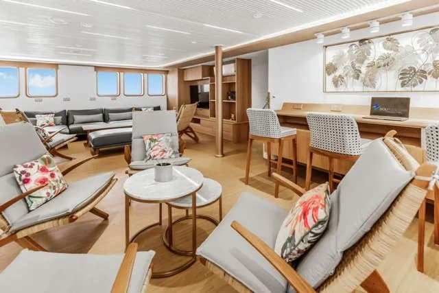 Comfortable lounge areas onboard