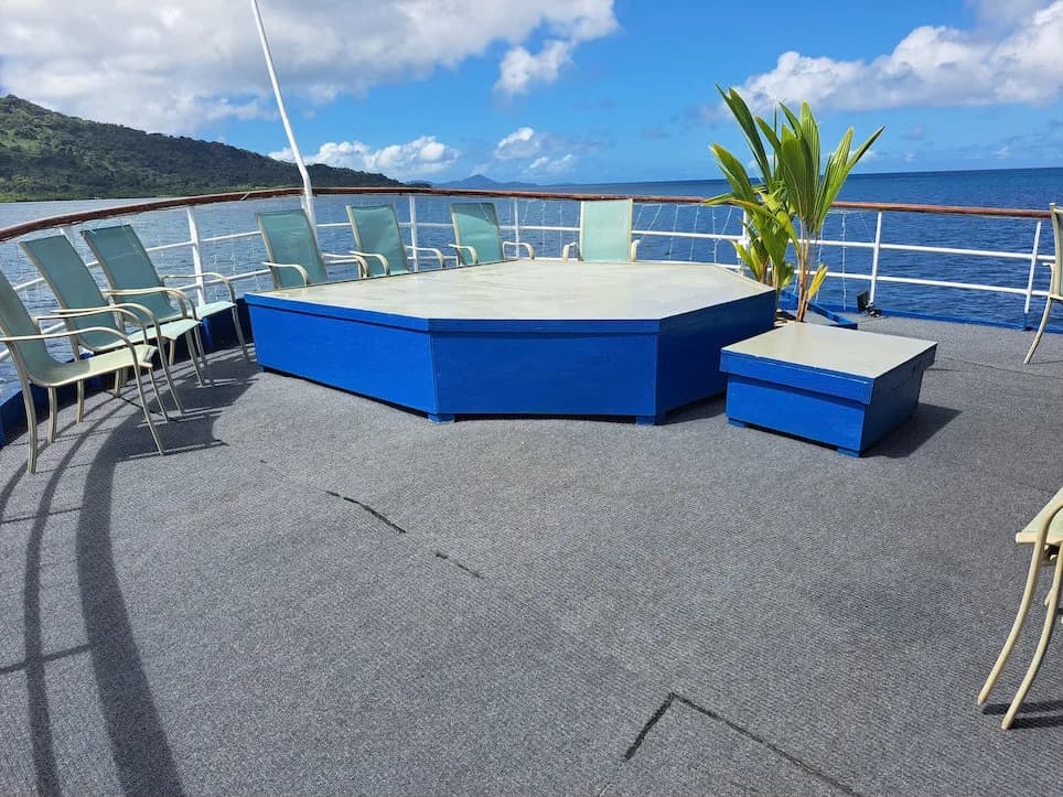 A spacious sundeck with plants