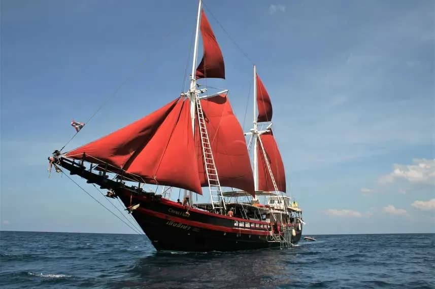 Thailand master liveaboard at sea.