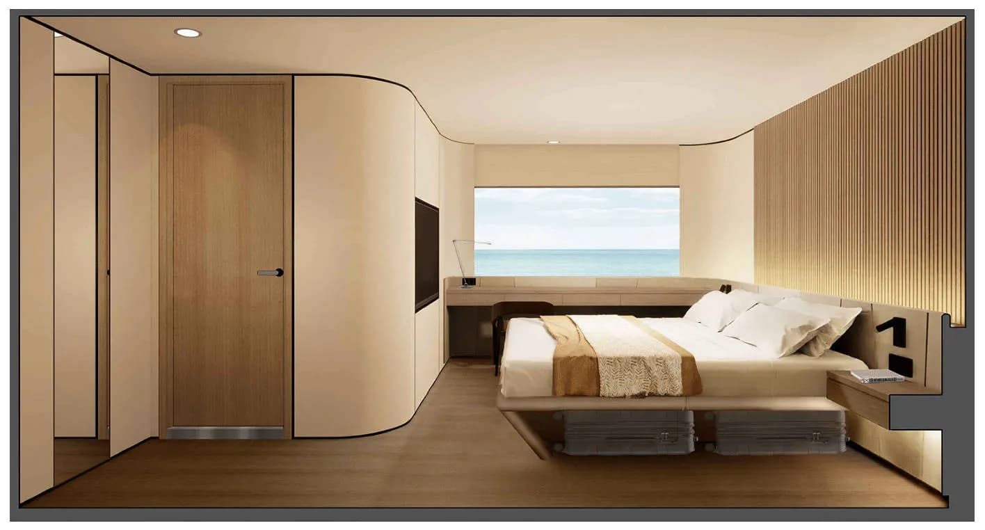 Double bed in the accommodation