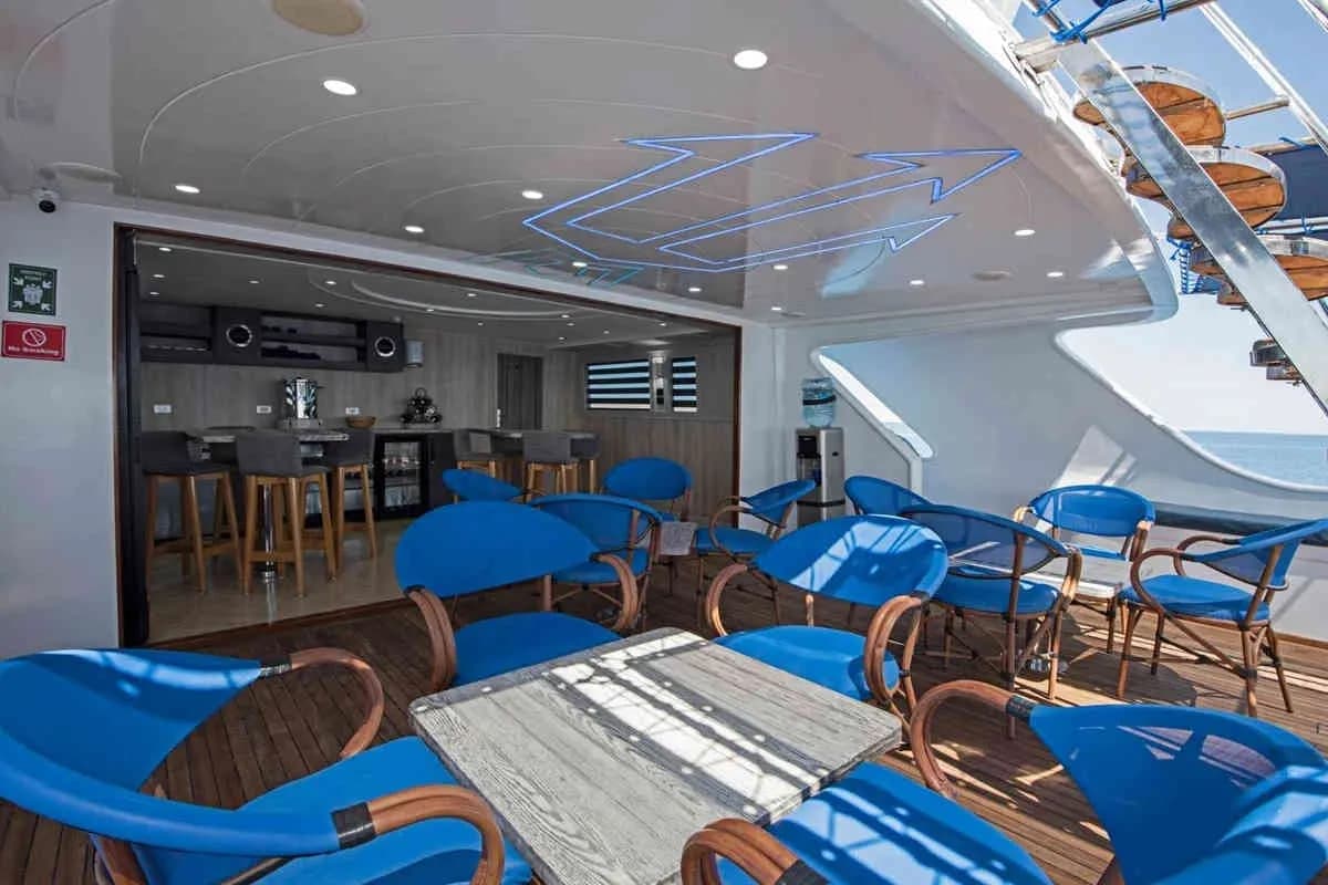 Tables around the bar area