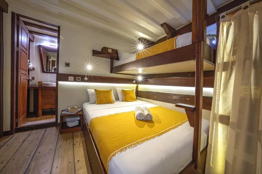 Double bed located below deck