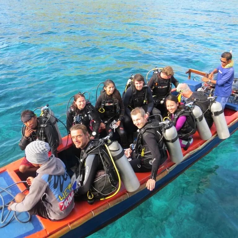 Guests on the dinghy